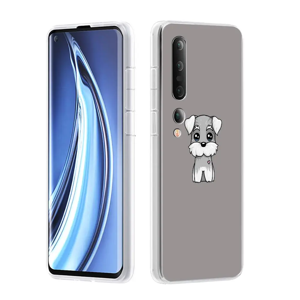 Clear Cartoon Schnauzer Dog Phone Case - Soft Protective Cover