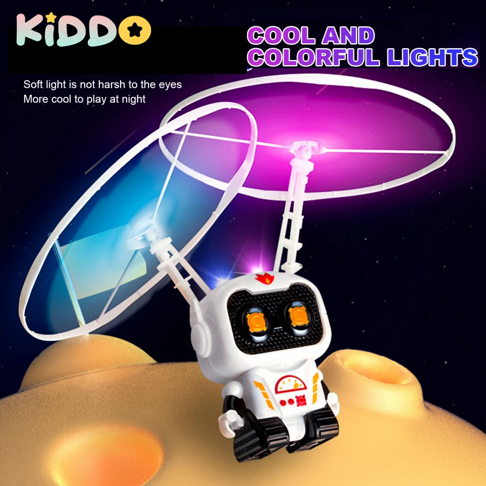 

Flying Robot Astronaut with LED Light Toys Children Robot Toys with Light Cute USB Charging for Boys Girls Teenagers Christmas