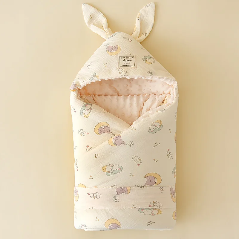 Newborn crepe bean blanket junior high school fall and winter quilt delivery room rabbit ears and cotton quilt cotton blanket,cotton gauze blanket