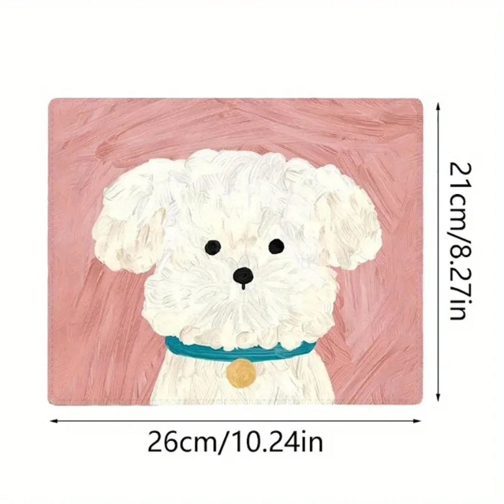 Charming Puppy Mouse Pad with Anti-Slip Rubber and Durable Stitching