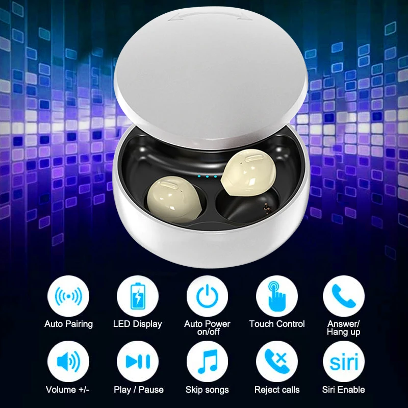 

X21s Tws Mini Bluetooth Headset Wireless Bluetooth 5.0 Two-Ear Sports Anti-Drop Earphone HIFI Sound Quality for IOS Android