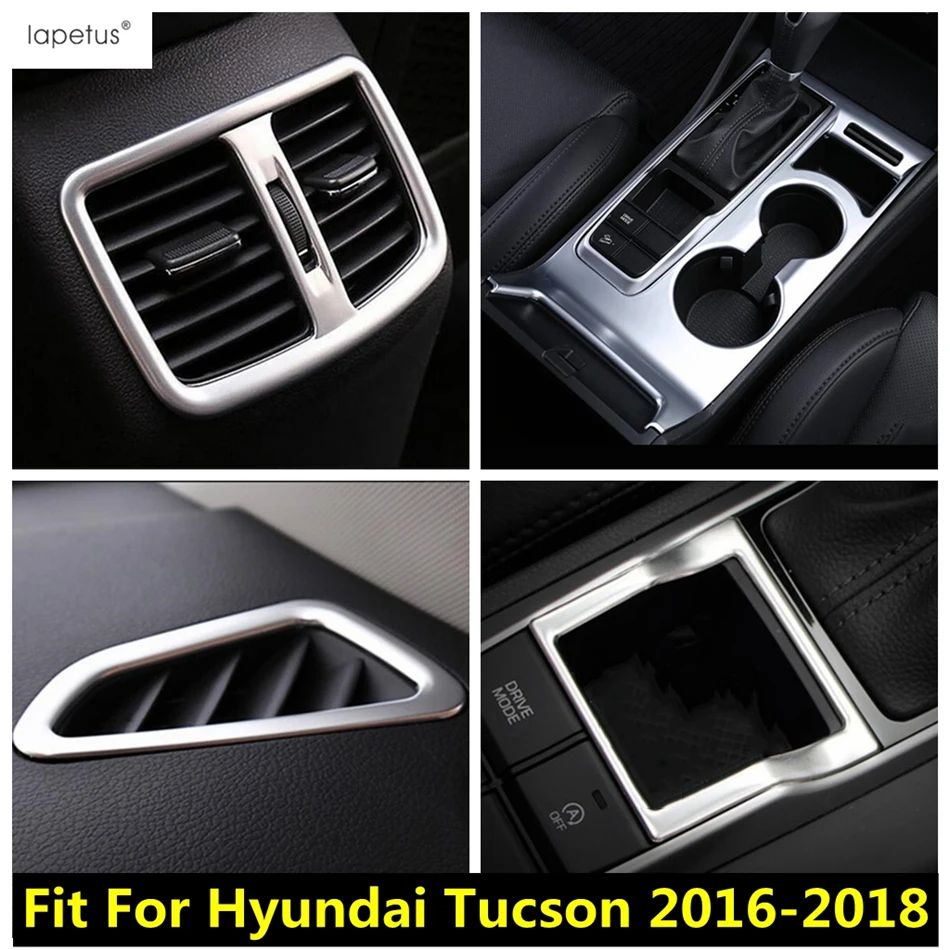 

Dashboard Air AC / Gear Shift Water Cup Holder / Armrest Box AC Vent Frame Cover Trim Accessories For Hyundai Tucson 2016 - 2018