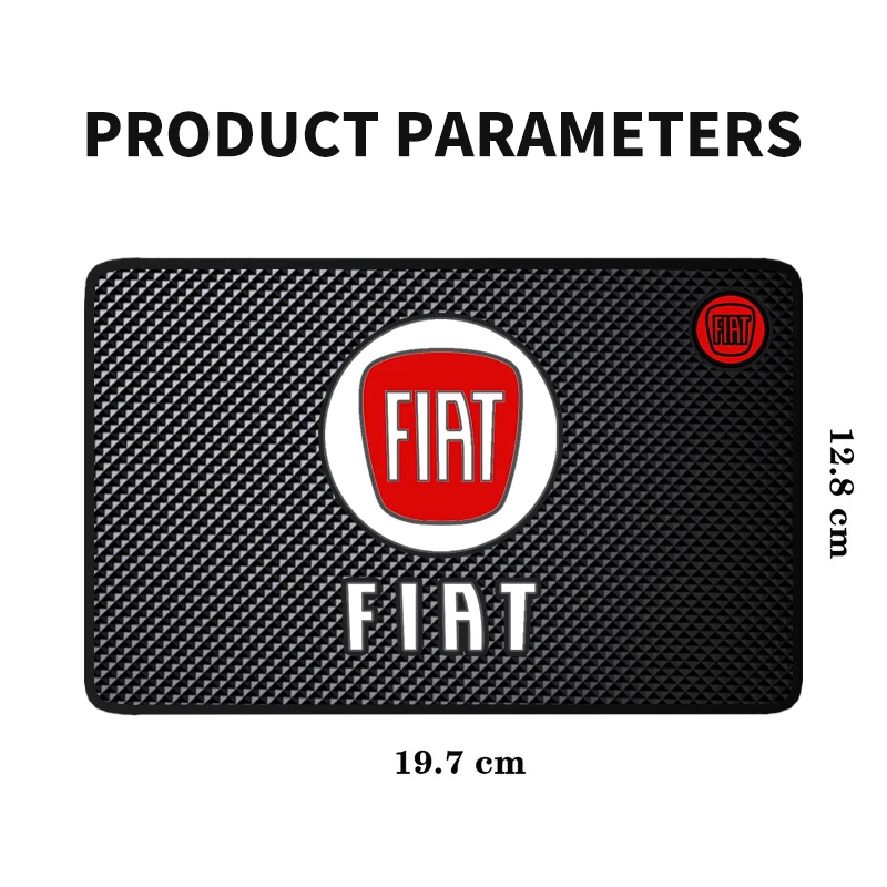 Car Silicone Non-Slip Mat Interior Console Emblem Badge Anti-Slip Pad For Fiat 500 Abarth Punto Bravo Stilo Panda Car Styling car non slip mat silicone anti skid pad