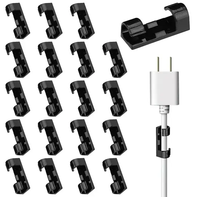 50 Clip Fermacavi Autoadesive Trasparenti - Organizzatore Cavi Per Scrivania, Muro E Auto - Foto 11