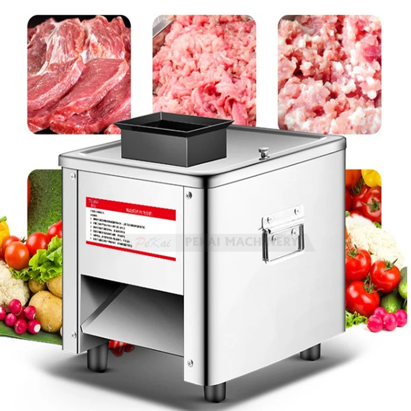 Electric Meat Slicer 150Kg/H 2.5/3.5/5/7MM Commercial Stainless Steel Automatic Vegetable Cutter Grinder Home Appliance 2
