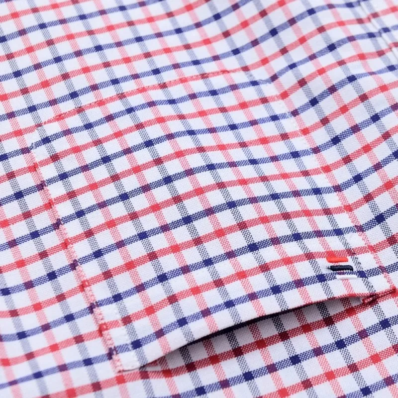 Men Short Sleeve Cotton Oxford Shirts Size S -7XL Summer Business Casual