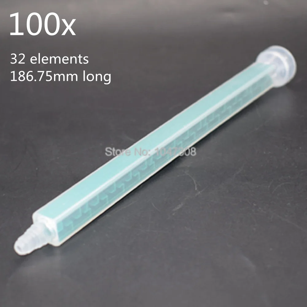 100pcsAdhesiveMixingNozzle32ElementsEpoxyStaticMixer18675mm