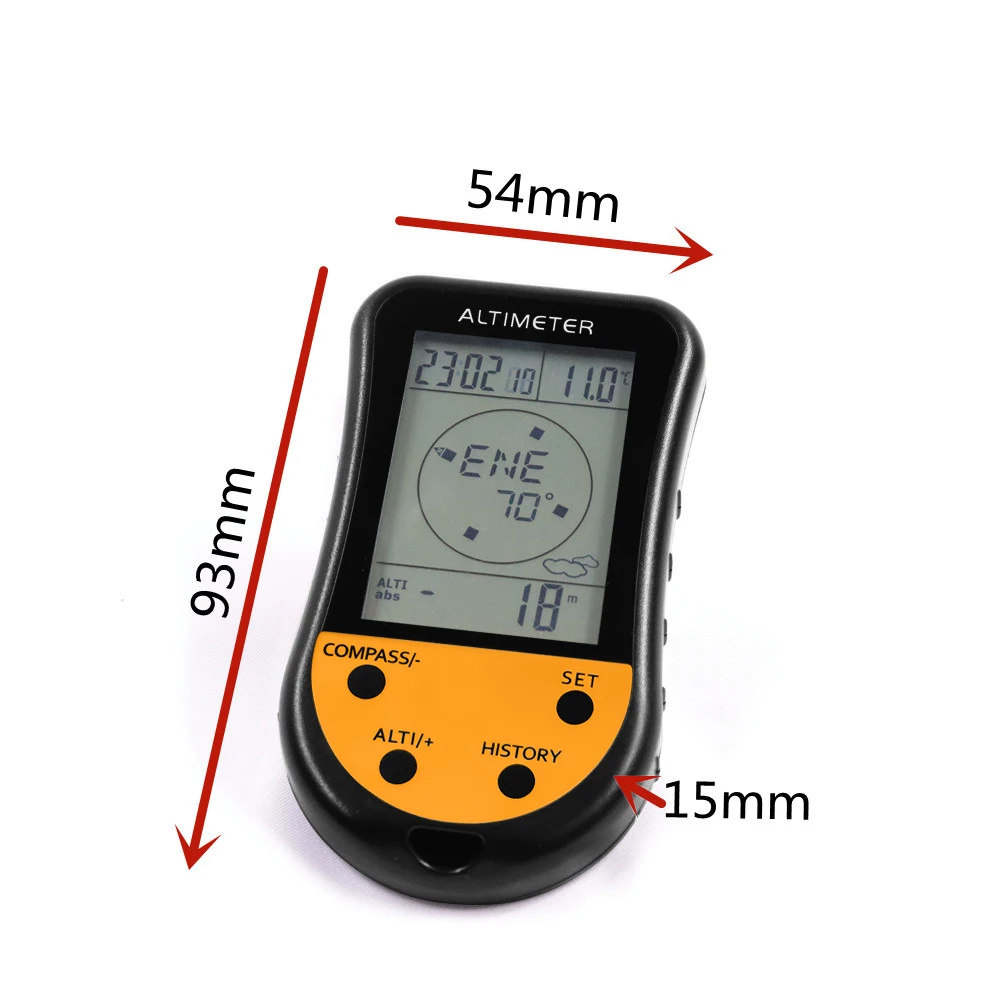 8 in 1 Electronic Digital Altimeter LCD Backlight Mini Altimeter Barometer Compass Thermometer Weather Forecast Clock Calendar digital altimeter