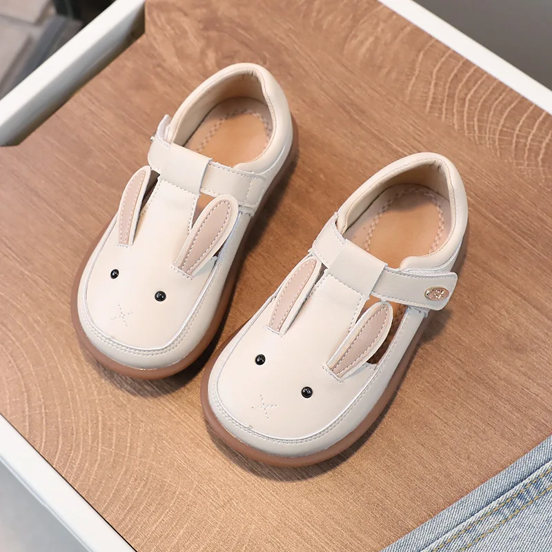 Cartoon Rabbit Baby Boys Children's Casual Shoes Spring Genuine Leather Girls flat shoes Non-slip Soft Sole Kids Leather Shoes 3