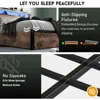 Queen Size Bed Frame with 4 Storage Drawers, Charging Station and LED Lights,2 Tier Headboard Storage, Noise Free, Bed Frame 6