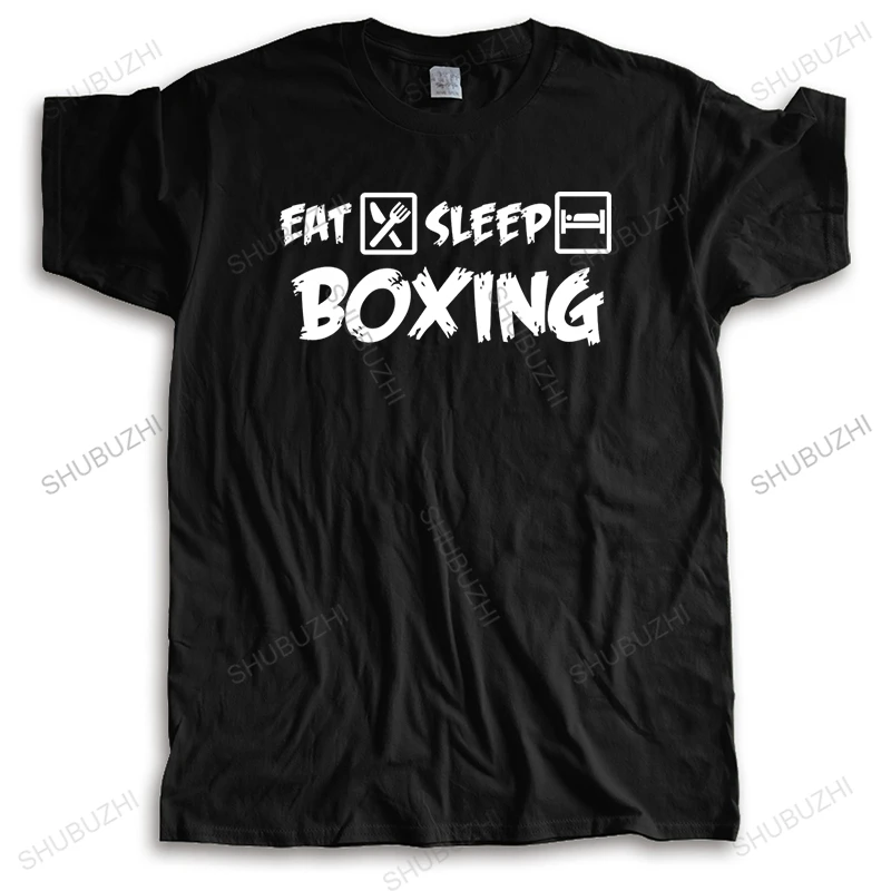 

Cotton Tshirt Men Crew Neck Tops New fashion t-shirt EAT SLEEP BOXING brand top tees unisex teeshirt streetwear tshirt for boys