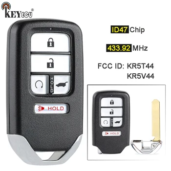 Keyforkess 433.92MHz ID47 Chip ID FCC: KR5T44 / KR5V44 5 pulsanti Smart Remote Key Fob per Honda Pilot Passport 2019 2020 2021 2022