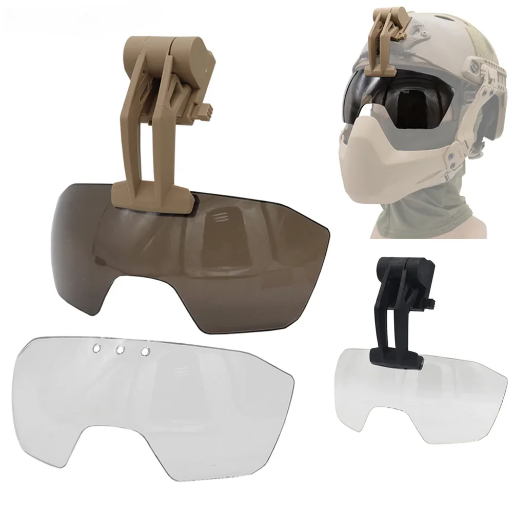 Tactical FAST Helmet Half Mask Flip Goggle Hunting Airsoft Paintball Protective Masks Helmet Gear Accessories