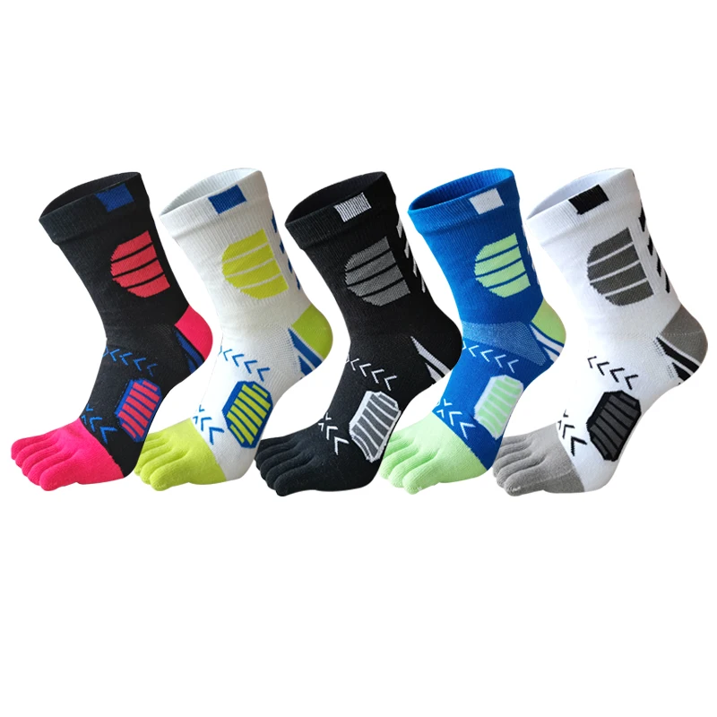 

Toe Sport Socks Man Cotton Compression Sweat-Absorbing Breathable Hiking Fitness Outdoor Basketball 5 Finger Short Socks Elite