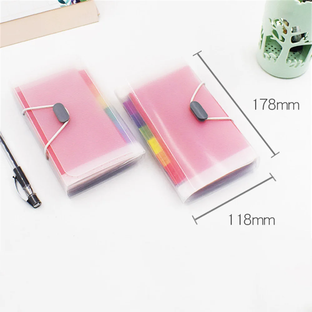 A6 Plastic Portable File Folder Extension Wallet Bill Receipt File Sorting Organizer Office Storage Bag Folders Filing Products