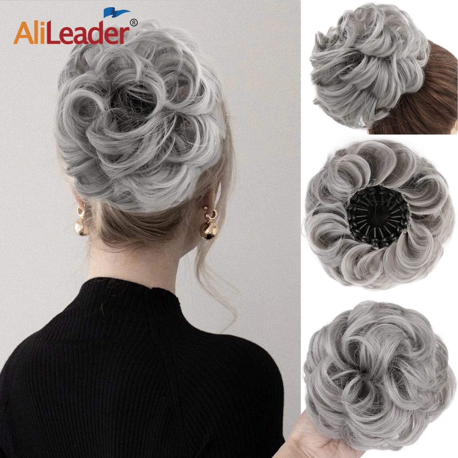 Nuovo stile Chignon per capelli Chignon espandibile Nido di uccello Clip per capelli magica Chignon per capelli Chignon sintetico per capelli ricci per le donne Facile da usare