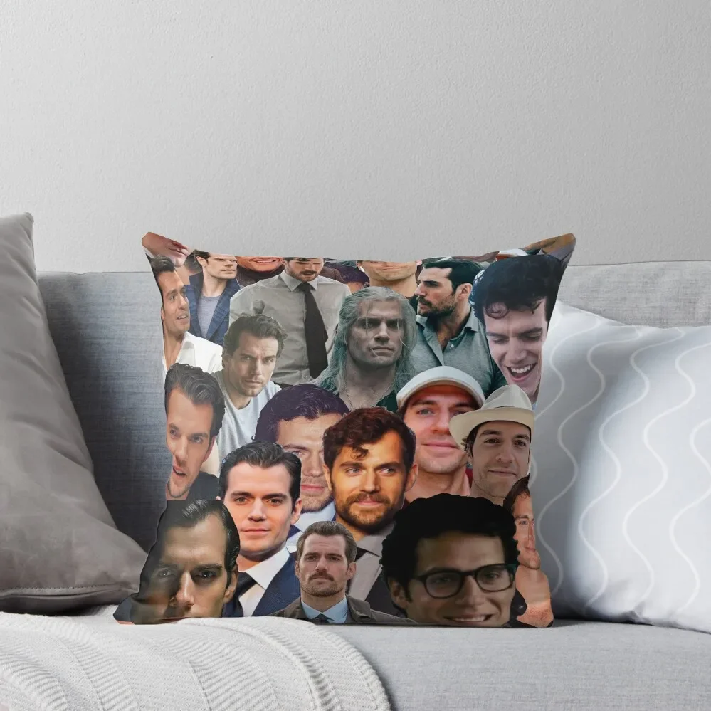 

Henry Cavill Photo Collage Throw Pillow covers for pillows Pillow Decor Elastic Cover For Sofa