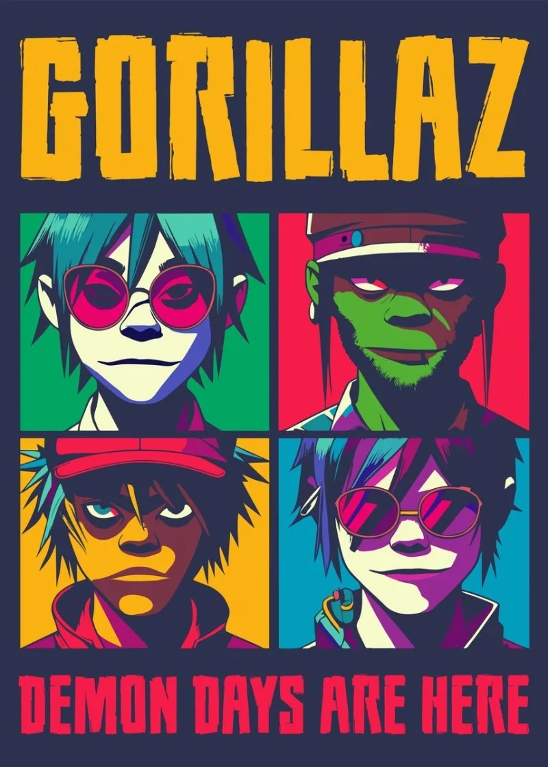 Gorillaz Hip-Hop Band Artistic Canvas Wall Art
