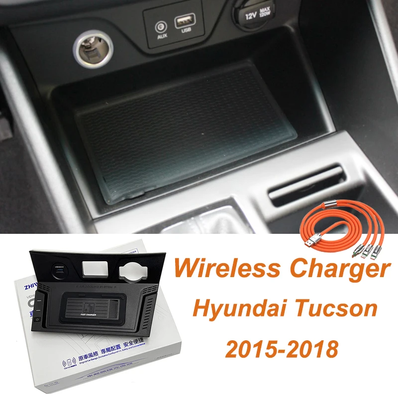 CarwirelesschargingchargerForHyundaiTucsonfastQIphonecharging