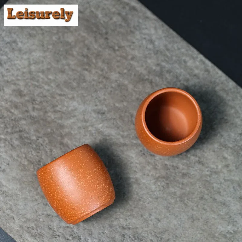 2 Pcs/set Authentic Yixing Purple Clay Teacup Handmade Smelling Tea Bowl Pu'er Master Cup Chinese Zisha Tea Set Accessories 80ml