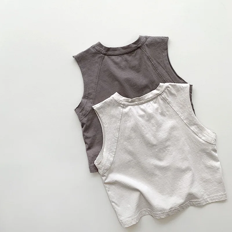 Boys Sleeveless T-shirts Summer Tank Tops for Kids Cartoon Children Tees Boys Girls Camisoles Toddler Undershirts Clothing