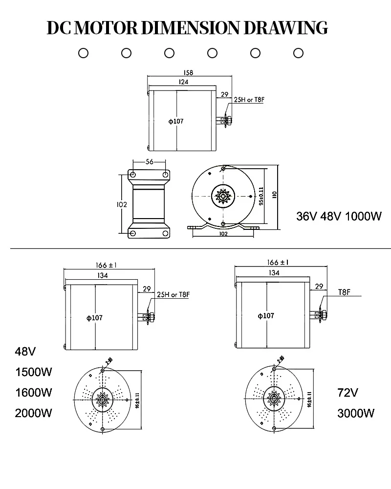 Electric Brushless Dc Motor Complete Kit 36V 48V 1000W 1500W 16000W 2000W Brushless Motor Four-Wheel Electric Vehicle Motor