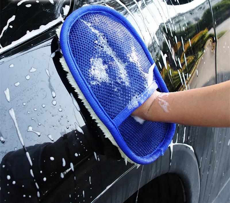 New car microfiber styling wool soft car wash gloves cleaning brush motorcycle washing machine care paint cleaning supplies