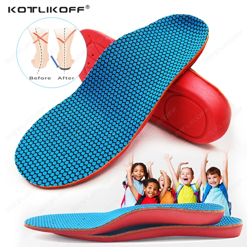 KOTLIKOFF Clearance Promotion Orthopedic Insoles For Kids Low Arch Orthotics Children Insole XO Leg Health Correction Shoes Pads |