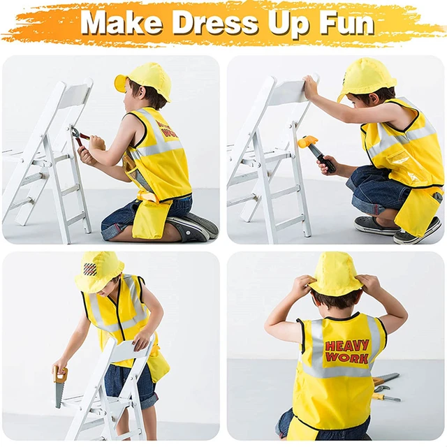 Bauzone Party Dekor liefert Verkehrs zeichen Ausschnitte Bauarbeiter Kostüm  Hut Karriere so tun, als ob Rollenspiel Kinder Geschenk - AliExpress