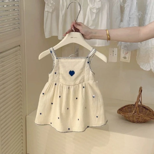 Nouvelle Robe d'été pour Fille, Style Brodé avec Bretelles, Robe en Dentelle Style Vacances à la Plage 1