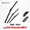 Wiper Front & Rear Wiper Blades Set For KIA Picanto MK3 2018 - 2023 Windshield Windscreen Window Rain Brush 24"+14"+11" 1