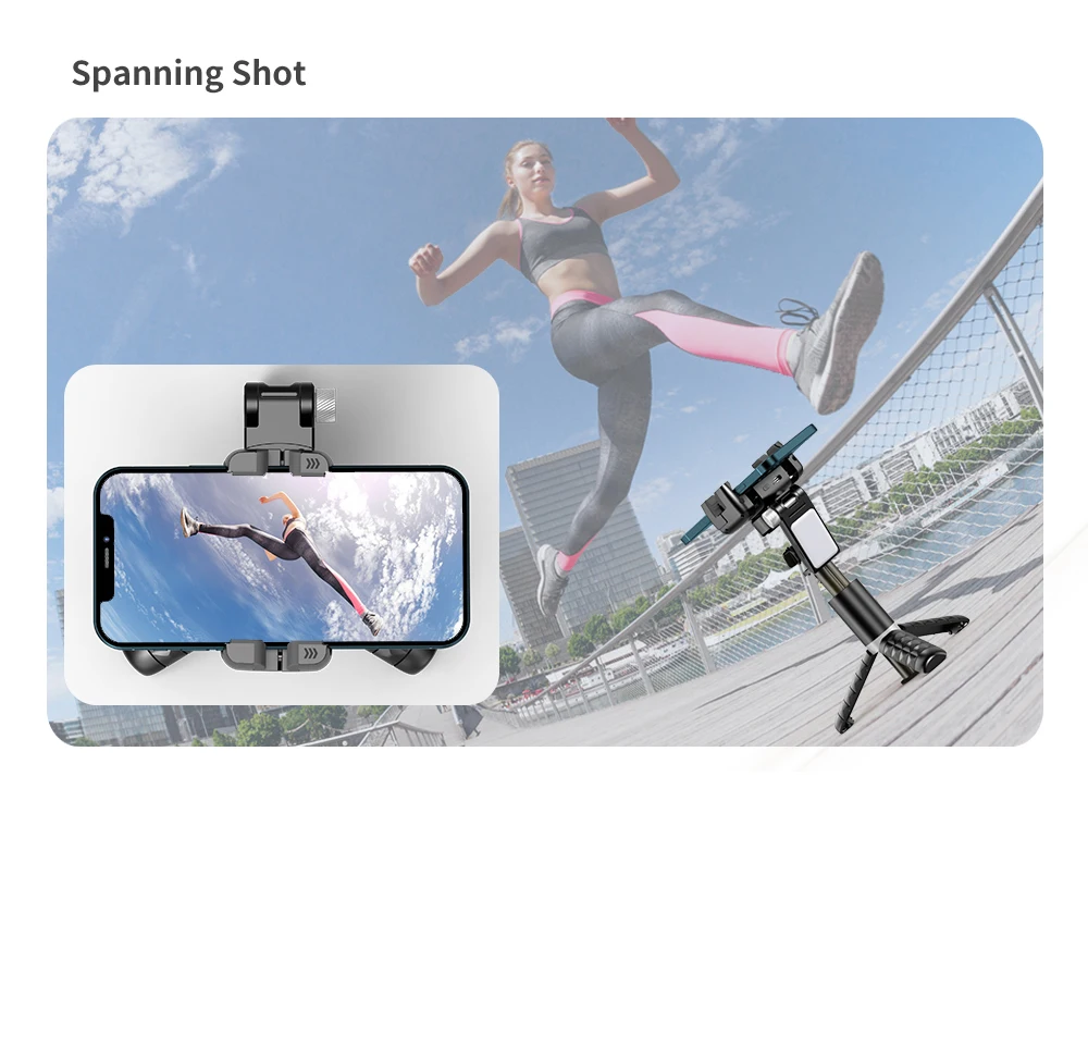 Description Picture 6 of itemKEELEAD 360 Rotation Gimbal,Selfie Stick Tripod with Remote Fill Light Following Shooting,Stabilizer for Smartphone Live/Vlog