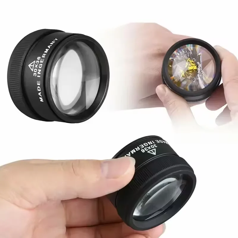 Magnifying Glass 30X Monocular K9 Optical Lens HD Mini Pocket Eye Loupe for Watch Jewelry Repair Tool