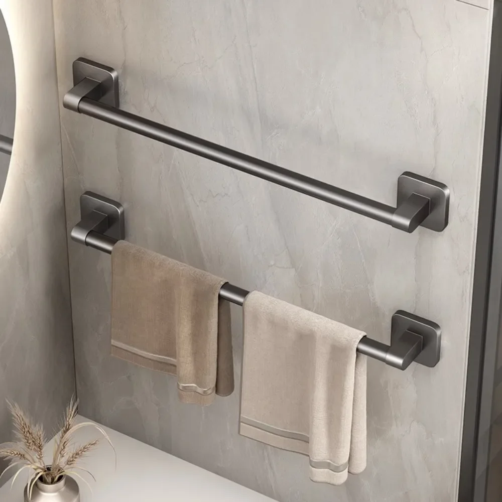 Bathroom Wall Mounted Towel Rack, Towel Bar with Stainless Rack and Hand Holder, Shower and Bath Towels Racks for Bathroom