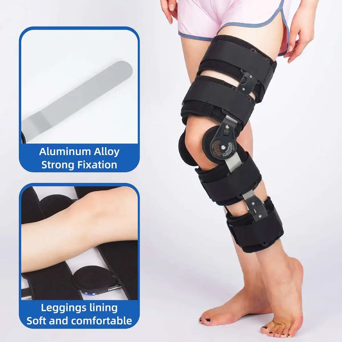 Professional Medical Grade Adjustable Hinged Knee Leg Brace Support For Arthritis Relief, Joint Pain, Meniscus Tear, Post Surgery