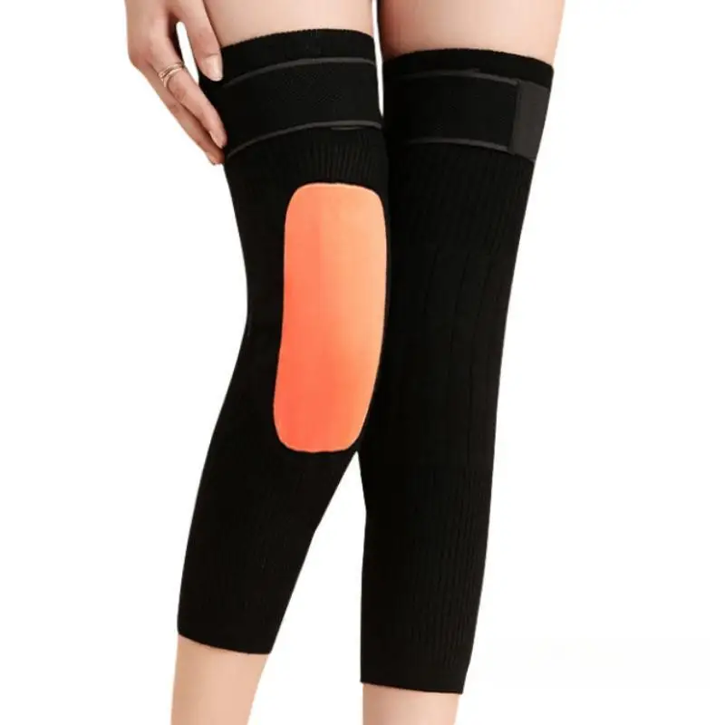 1 Pair Thermal Knee Sleeve Non-Slip Elastic Wool Cashmere Knee Brace Support Protector Knee Warmer Pads Legging Stockings Wraps