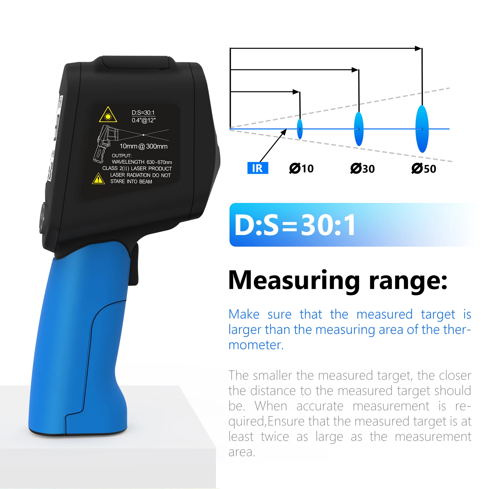 BT-1800 High Temperature Infrared Thermometer IR Handheld Temp  Gun,-50C~1800C