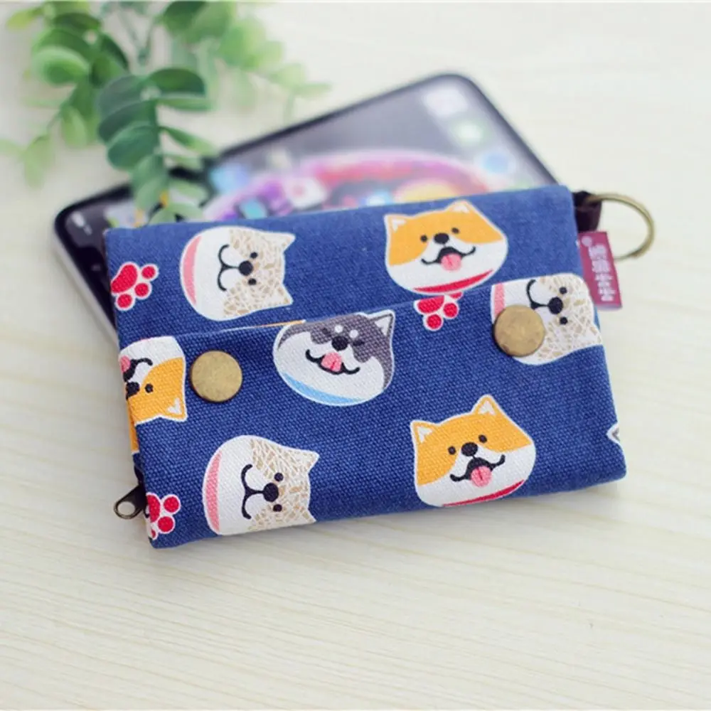 Multifunktion ale tragbare Leinwand Geldbörse dreifach drucken Maneki Neko Brieftasche Karten halter Glück Katze Reiß verschluss kurze Brieftasche Frauen – Detail 6