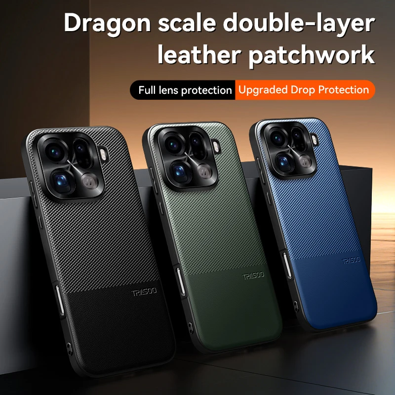 Premium Dragon Scale Dual Leather Shockproof Business Back Cover