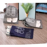 5pcs/set Shoe Storage Bag With Thickened Non-woven Fabric Strap Mouth Large Capacity Travel Waterproof Shoe Bag Moistureproof 2