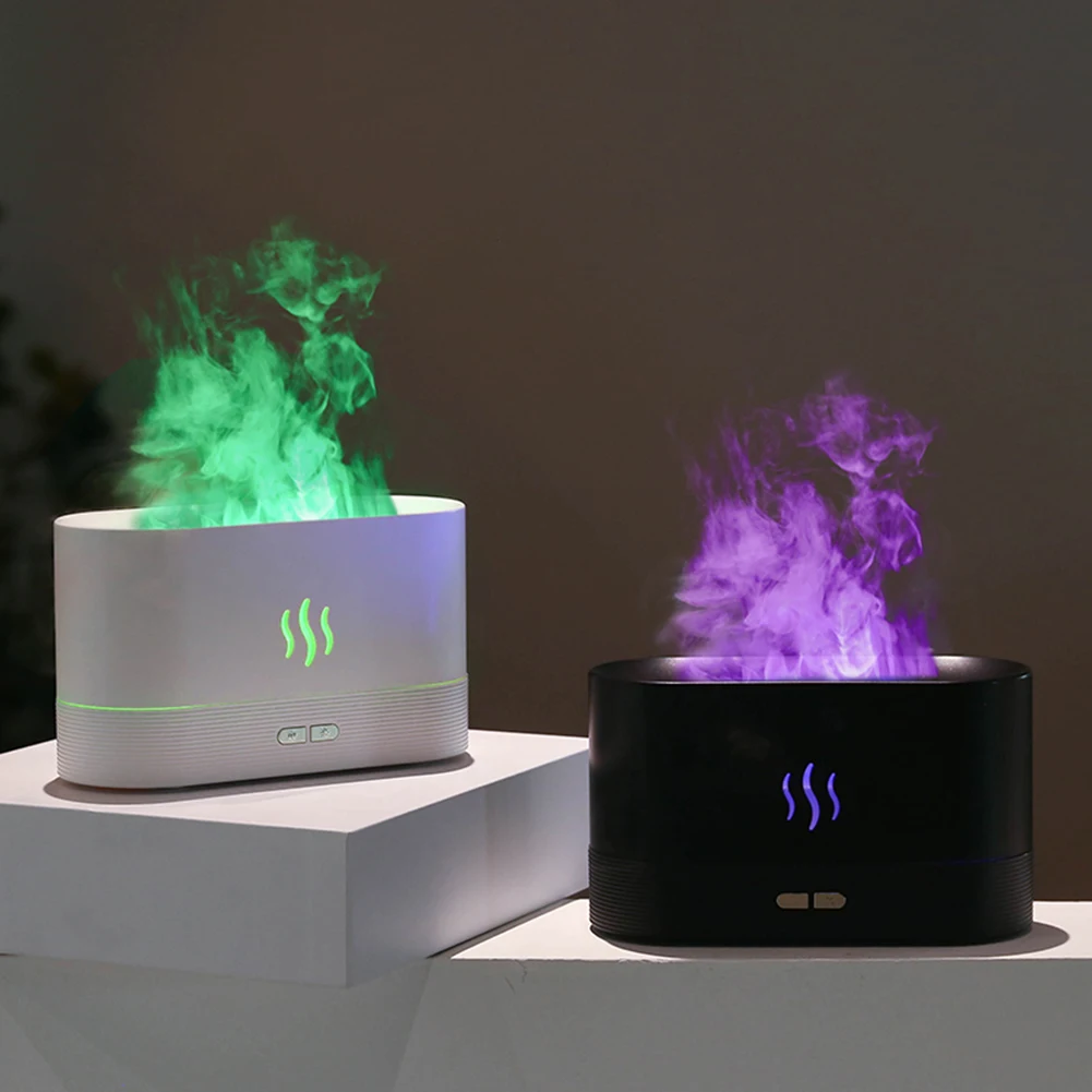 8Colors Flame Diffuser Essential Oils Fragrance Aroma Air Humidifier and Scent Diffuser Electric Smell for Home Car