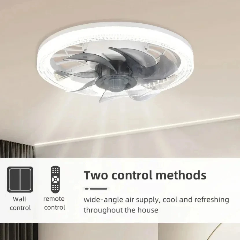 Modern E27 Ceiling Fans Light LED Remote Control Dimmable Quiet Ceiling Fan with Light for Home Kitchen Room 3