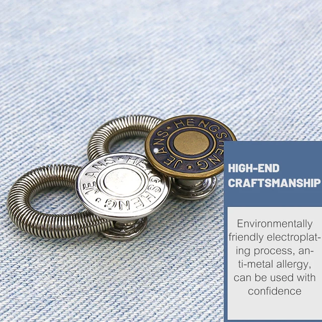 Nippies Adjust-a-Button for Jeans - Pack of 2 Adjustable, Replacement  Buttons for Jeans and Denim - Instant Adjuster Button Pins for Tight or Loose  Pants