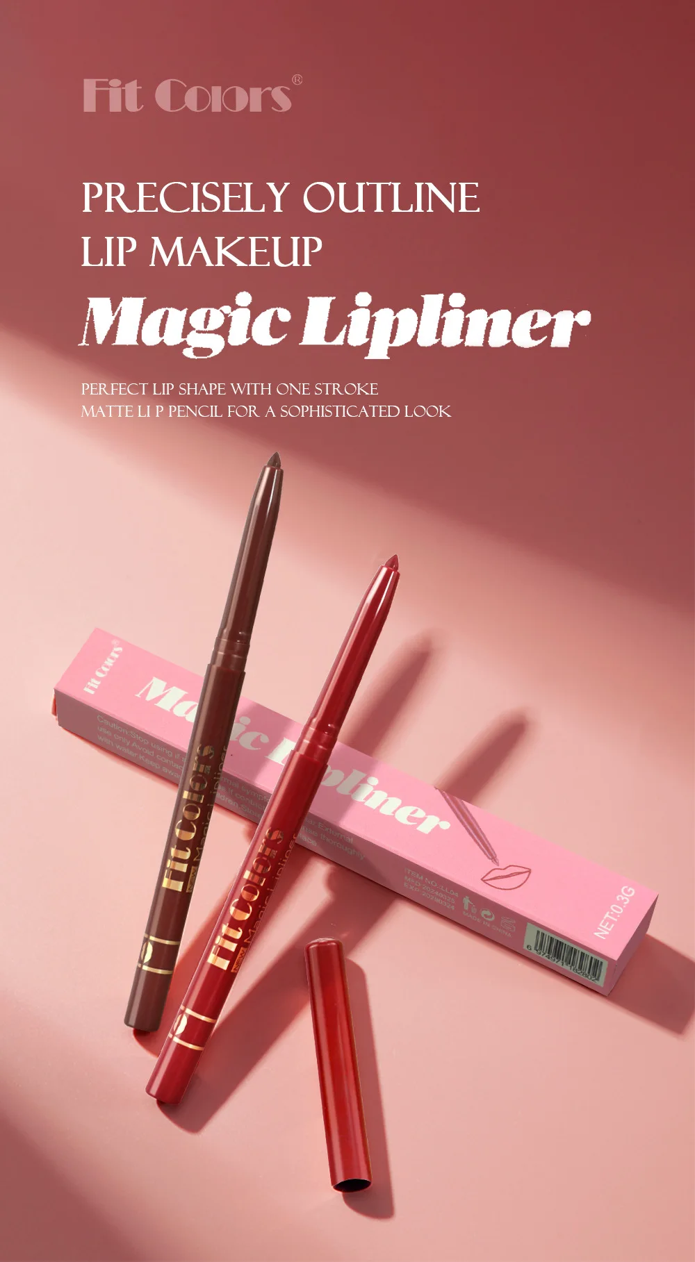 Lip Liner Set 6 color Non-stick Matte Waterproof for Makeup