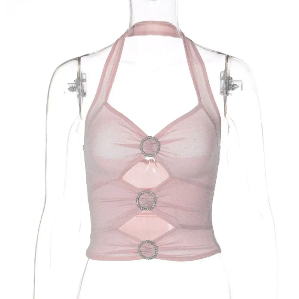 

Майка женская с лямкой на шее и бантом