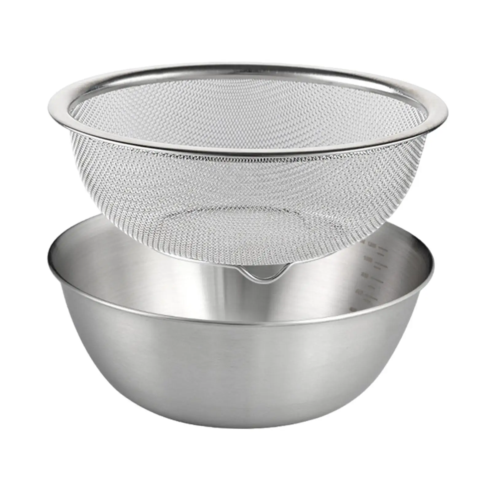 304 Stainless Steel Microporous Colander with Mixing Bowl for Washing Vegetables, Fruit and Rice and for Draining Cooked Pasta