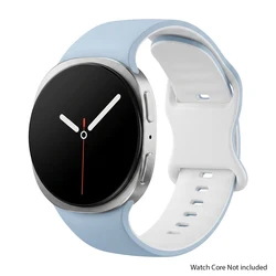 Premium Silicone Sport Band for Smartwatch - Versatile Wristband Bracelet (Blue White)