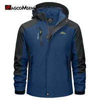 MAGCOMSEN Lightweight Hiking Jacket Mens Waterproof Windproof Hooded Rain Jacket Outdoor Camping Trekking Jackets Windbreaker 1