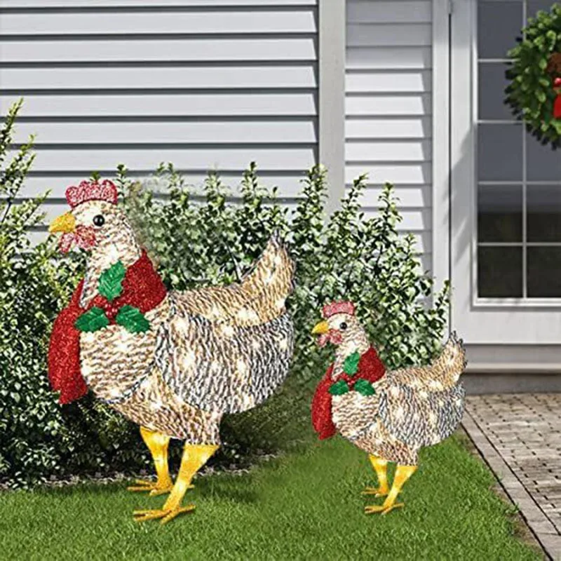 Illuminated Decorative Hen Scarf illuminated hen decor