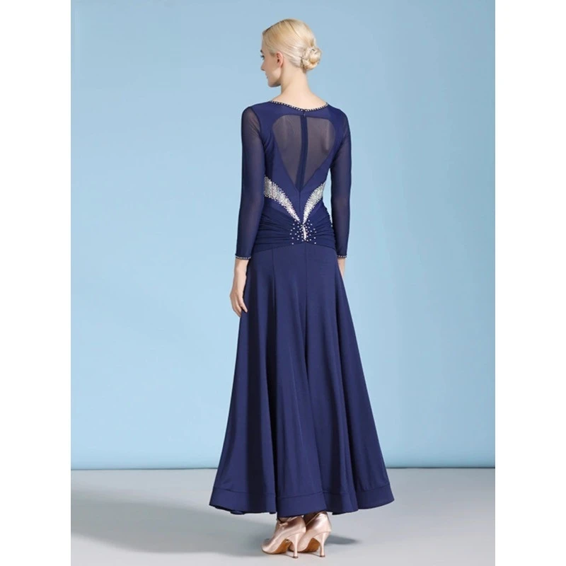 Sparkling Diamond-Encrusted Modern Dresses Ballroom Costumes Waltz Practice Ballroom Dresses
